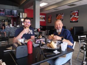 Eating Fat Shack Sandwiches